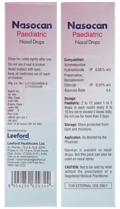 Nasocan Paediatric Nasal Drops 10Ml